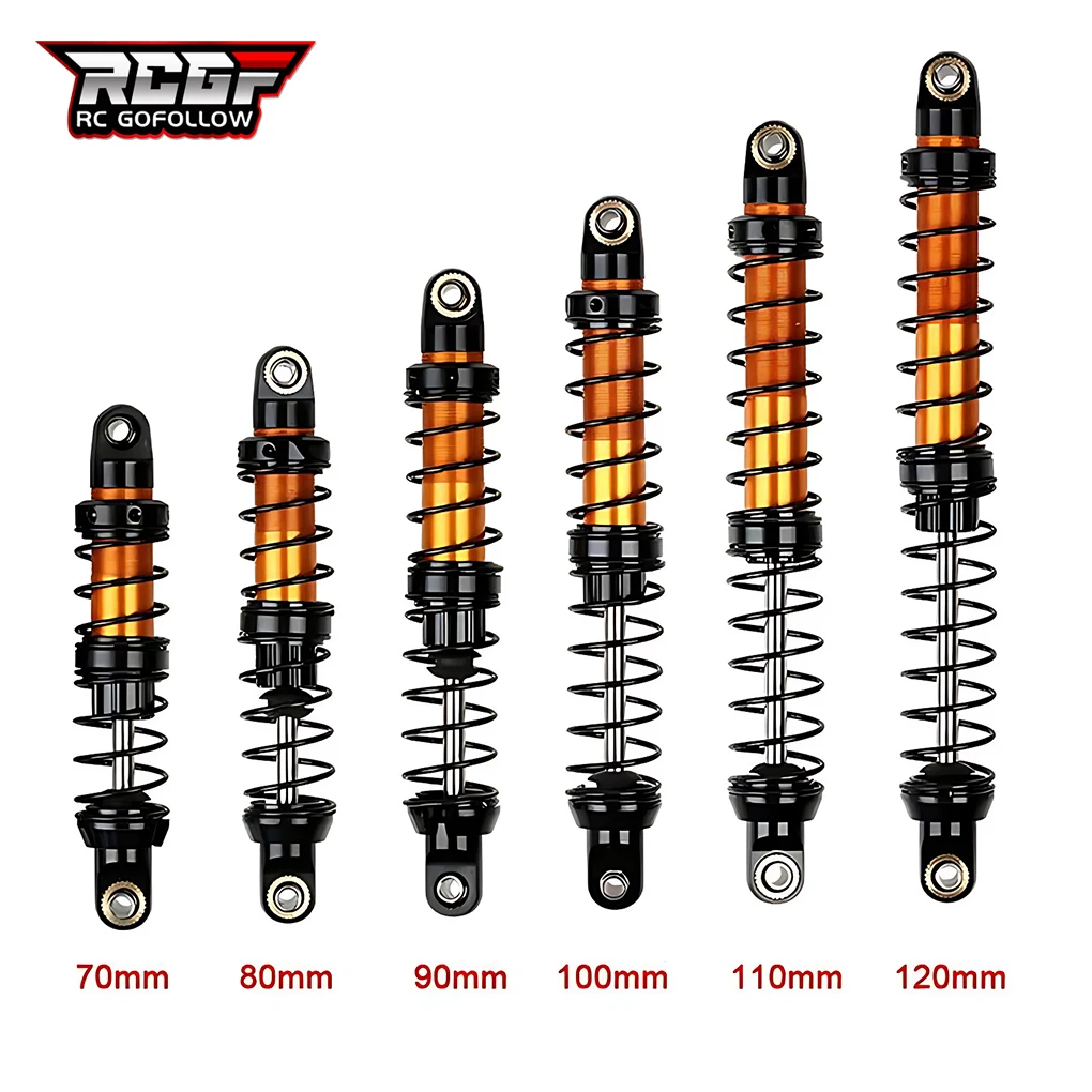 

RCGOFOLLOW Metal Shock Absorber 70/80/90/100/110/120mm Oil Damper for 1/10 RC Crawler Car Axial SCX10 90046 AXI03007 TRX4 TRX6