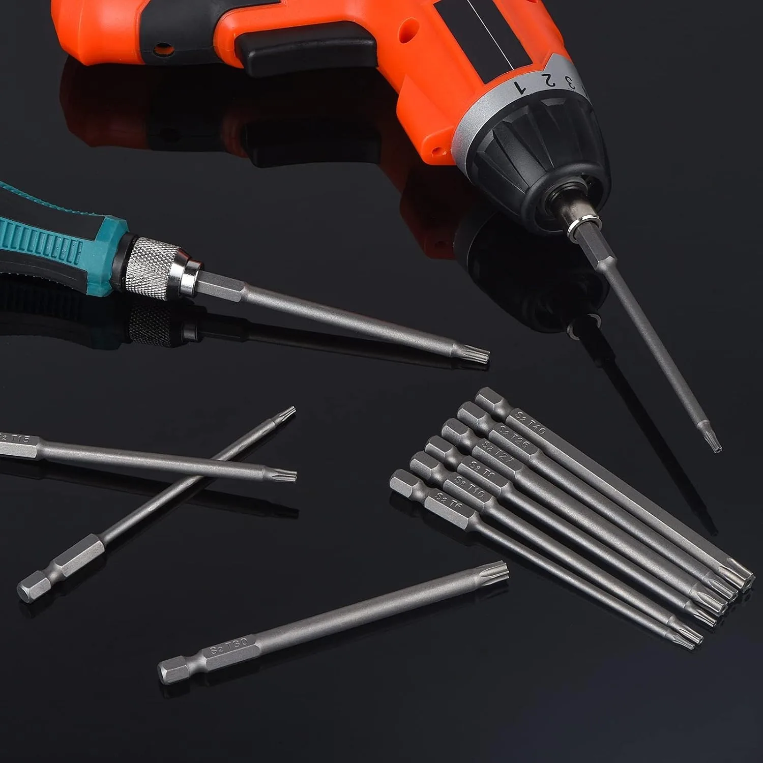 10-teiliges Set mit 1/4-Zoll-Sechskantschaft, T5-T40 Torx-Schraubendreher-Bits, 4 Zoll Länge, S2-Stahl, manipulationssicheres Schraubendreher-Set, Werkzeuge – Detail 4