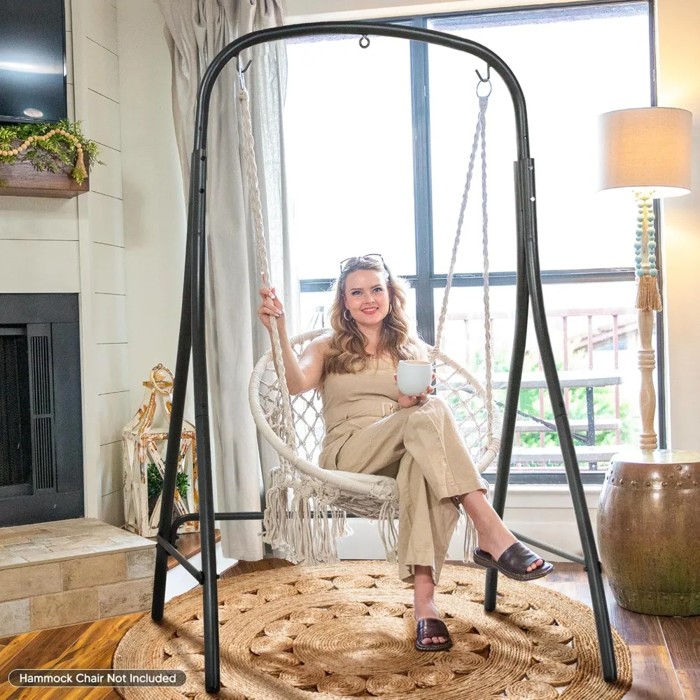 

Hammock Chair Stand, Heavy-Duty Steel Hammock Stand, 400 lbs Capacity, Adjustable Height, Dual-use Swing Stand