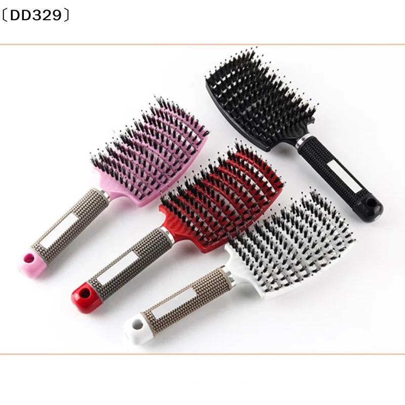 

Щетка для волос с массажным эффектом, расческа для кожи головы, щетина и нейлон, для женщин, для влажных и вьющихся волос, распутывающая, для укладки и стайлинга [DD329]