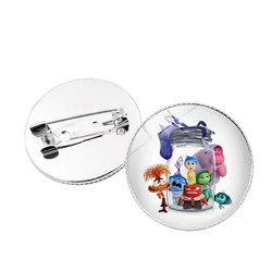 2024 New Disney Inside Out Emotion Brooch  Accessory Inside Out  Lapel Pin Joy Sadness Anger Badge Glass Decoration Small Gift