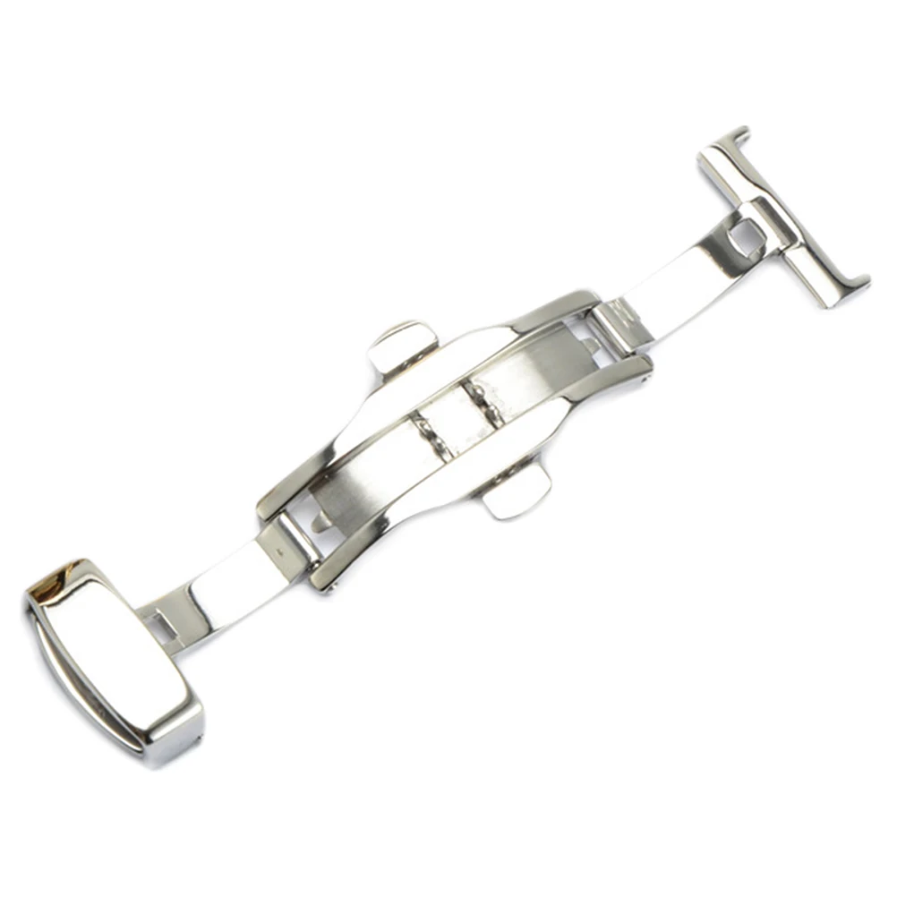

Stainless Steel 20Mm Double Button Buckle For Straps Non-Automatic Watch Accessories Silver Durable Polished Finish Belt