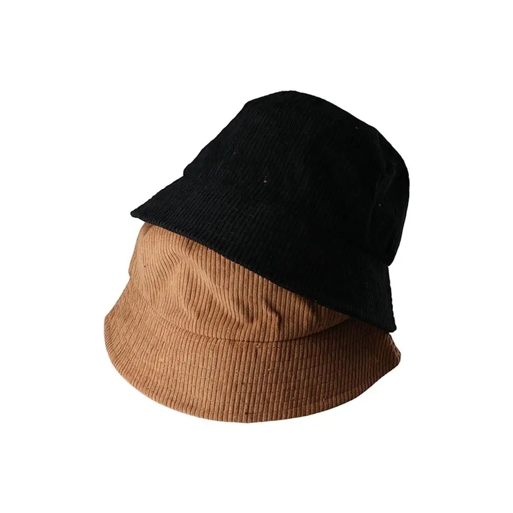 

Simple Retro Soft Unisex Solid Color Fashion Sun Hats Autumn Winter Women Hat Corduroy Bucket Hat