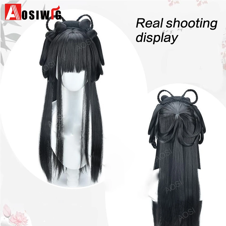 Long straight Synthetic Ancient Chinese Ancient Style Wigs Cosplay Hanfu Modelling Wig Ancient Styleset Wei Jin period suitable image 6