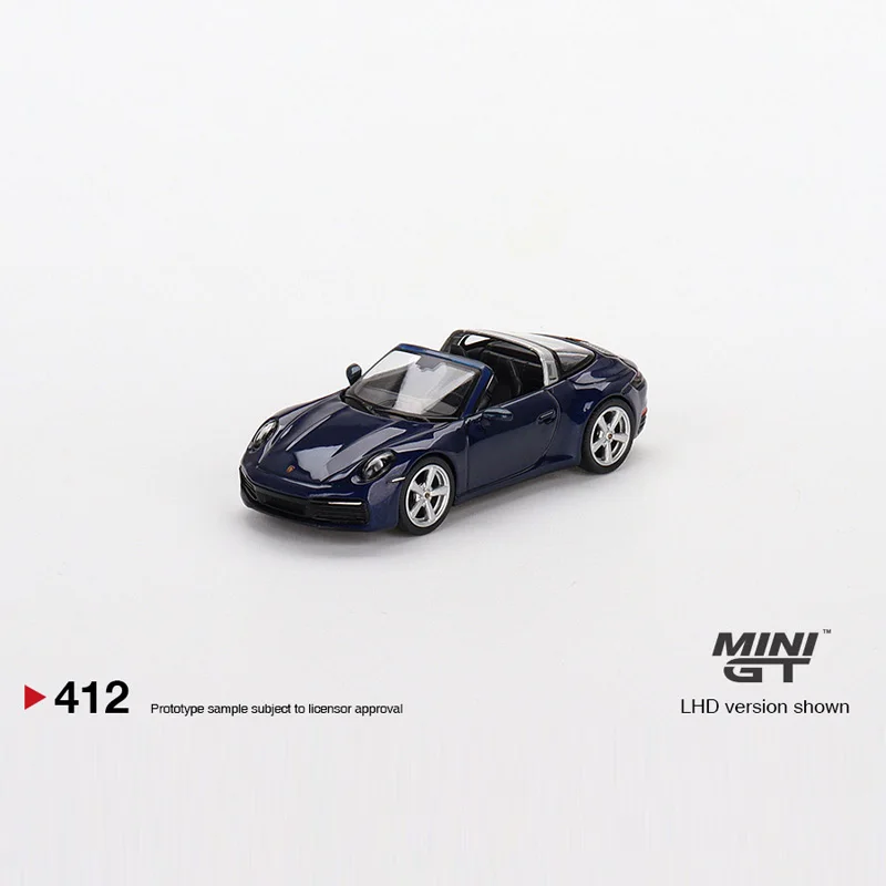 TSM MINI GT 1:64 #412  911 Targa 4S Gentian Blue Metallic  Die-cast alloy car model collection display  gifts