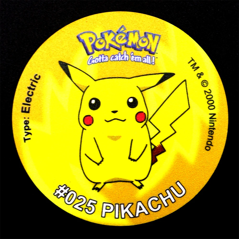 30pcs 1st/2nd EditionAsh Ketchum Tazos Pokemon Starter Pokemon Tap Collection Card Pikachu Trainer Round Pogs Cheetos Chipitaps