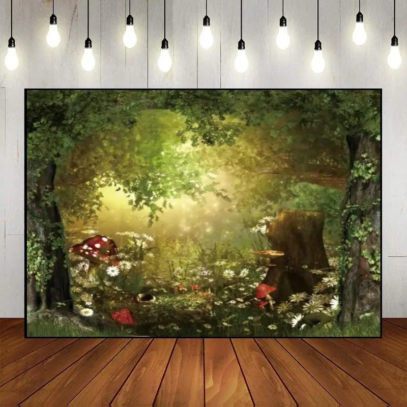 Background Fantasy Jungle Theme Photo Decoration Evergreen Virgin Forest Fairyland Tropical Fairy Tales Photography Backdrop