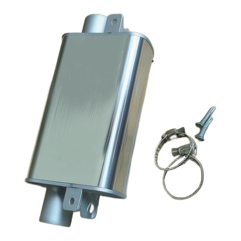 Aluminum Muffler Kit for Parking Heater For Exhaust - Includes Muffler 2 Hose Clamps 2 Screws for Simple Setup