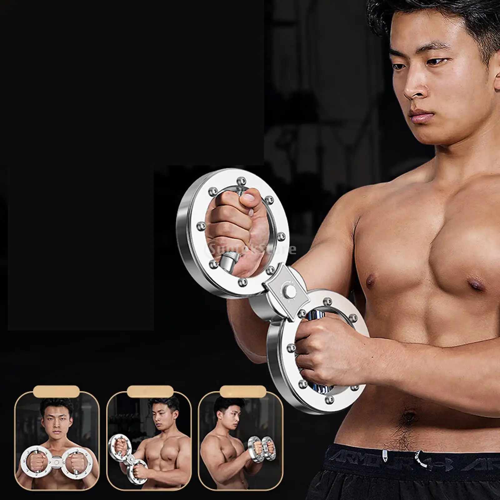 Arm Upper Body Strength Training 360 Degree Rotating Grips Home Gym Resistance Chest Builder Workout Equipment Arm Strengthener