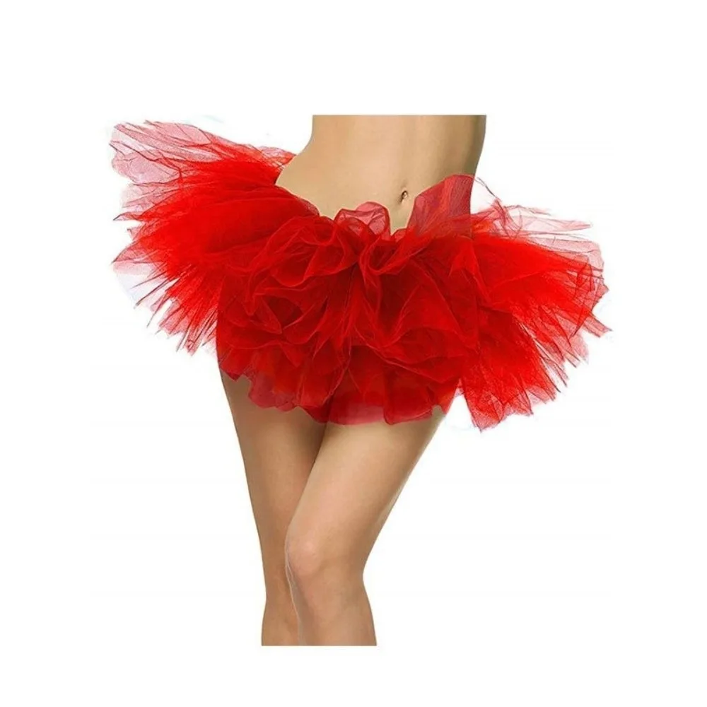 

New 5 Layered Tutu Skirt Tulle Sexy Short Pettiskirt Ball Gown Adult Female