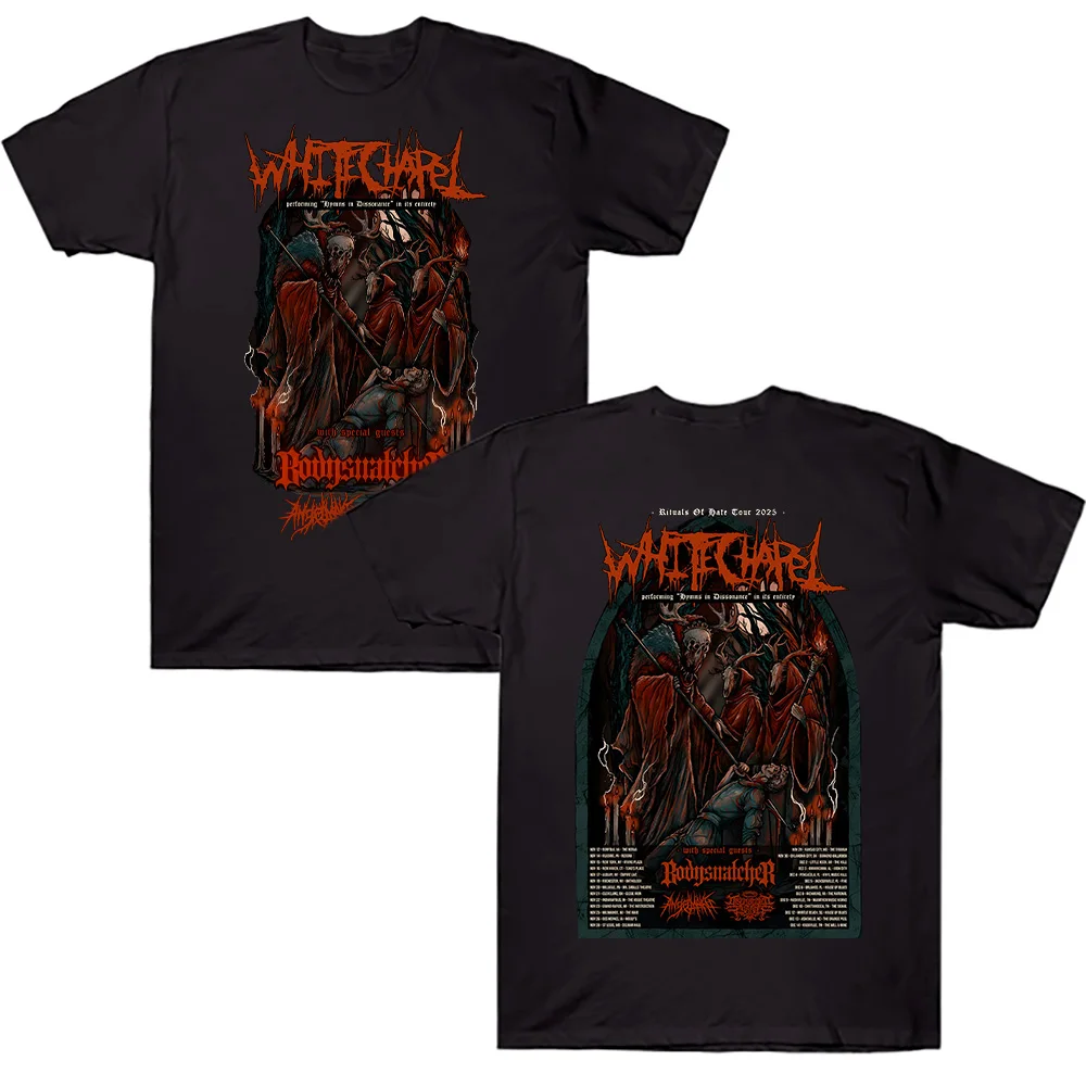 

Футболки Whitechapel Hymns in Dissonance Tour 2025, музыкальные винтажные топы в стиле ретро, женская и мужская модная футболка большого размера, повседневная уличная одежда