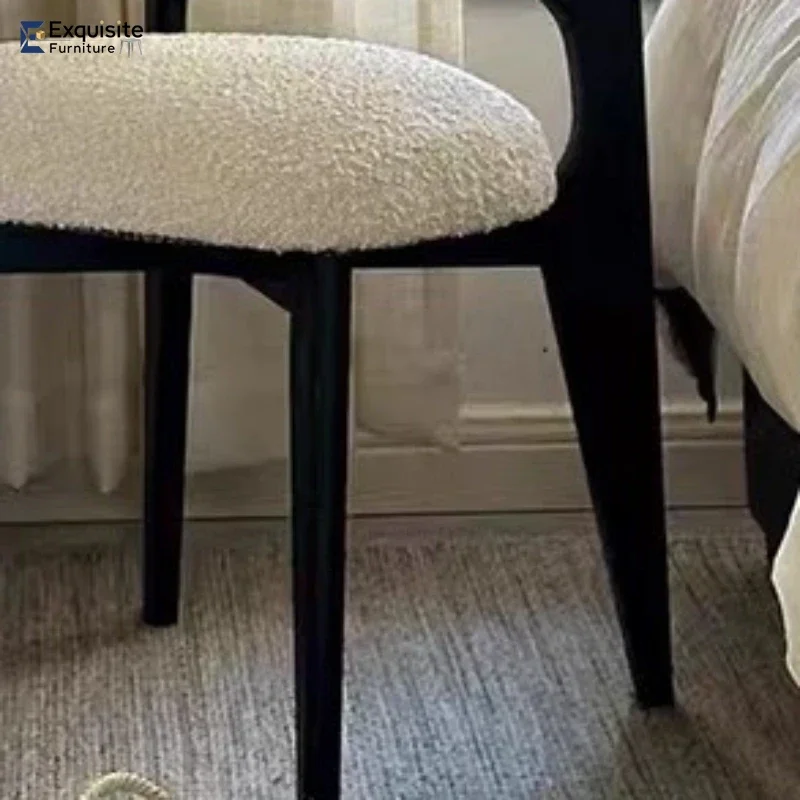 طقم وسائد للساقين كراسي كلاسيكية فريدة من نوعها مفتوحة الظهر كرسي طعام أسود فرنسي أثاث جناح صالة Sillas De Comedor