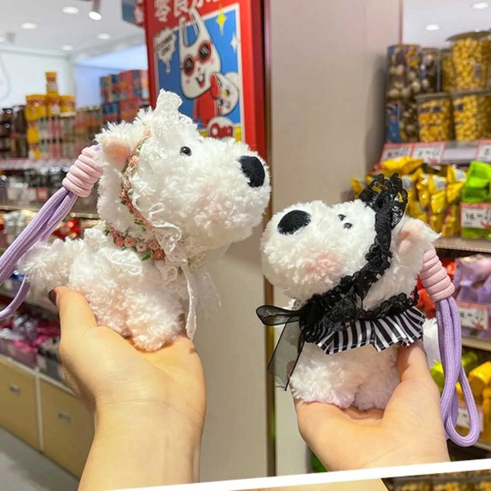 

Stuffed West Highland Bag Pendant Anti-lost Cartoon Animal Plush Puppy Doll Keychain Cute Plush Car Hanging Pendant Girls