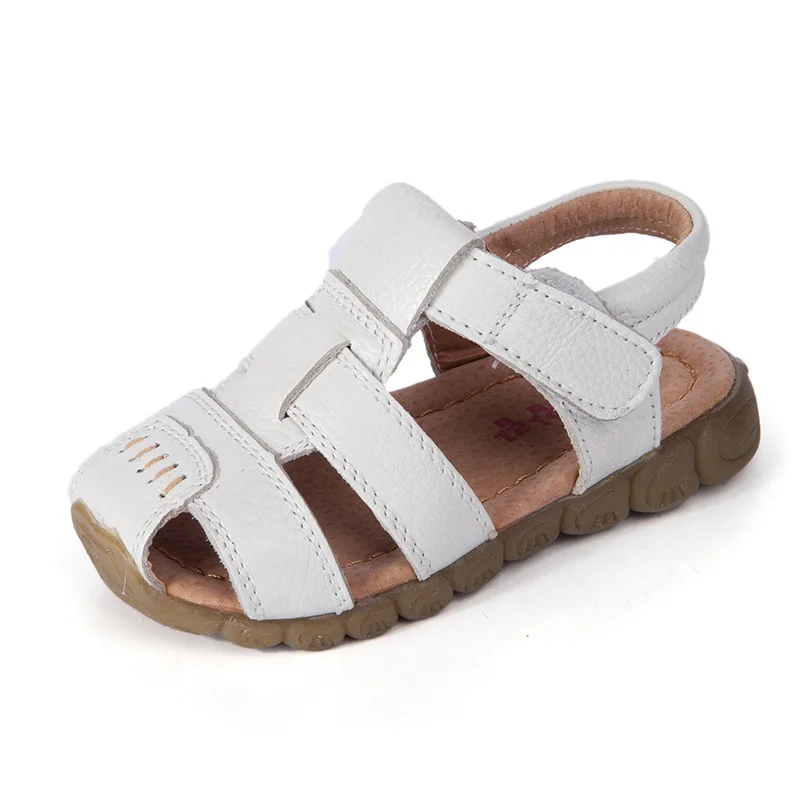 Summer Kids Shoes Boys Beach Sandals for Baby Boys Soft Leather Bottom Non-Slip Closed Toe Children Shoes сандали для мальчика