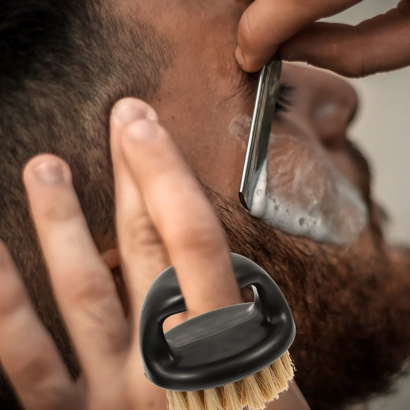 

2Pcs Beard Care Brush Mustache Bristle Grooming Tool Exfoliating Itch Relief Promotes Growth Men's Beard Care Supplies