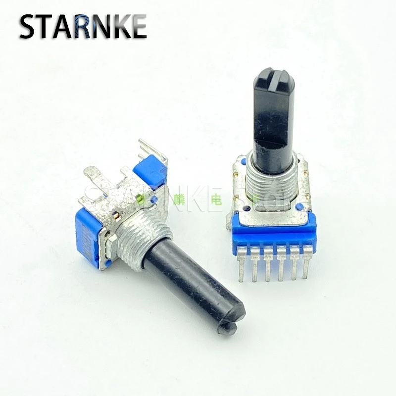 2PCS RK12 Type B50K With Center Positioning Single Row 6-Pin MIDI Amplifier Mixer Volume Potentiometer D Shaft Length 23mm