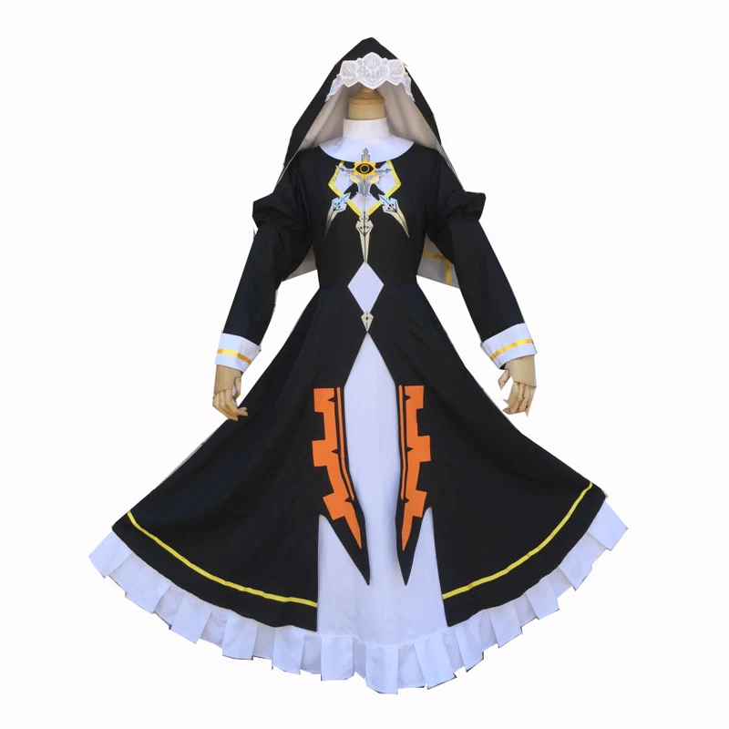 Anime! Honkai Impact 3 Theresa Apocalypse Uniform Dress Cosplay Costume Custom-made Size For Women dress+veil