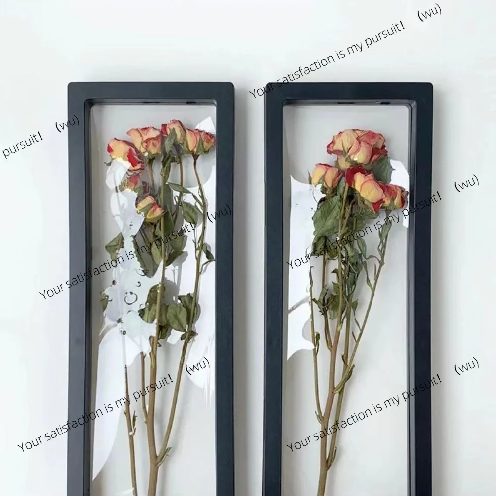 For Plastic Transparent Frame Storage Box Black White Square Picture Frame DIY Home Wall Decoration Dried Flower
