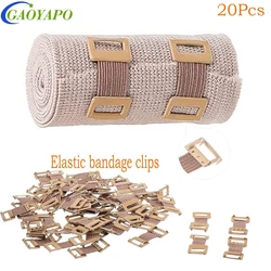 20Pcs/Set Elastic Bandage Clips Bandage Wrap Clips Stretch Metal Clip & Plastic Storage Box Replaceable Wrap Clips for Various