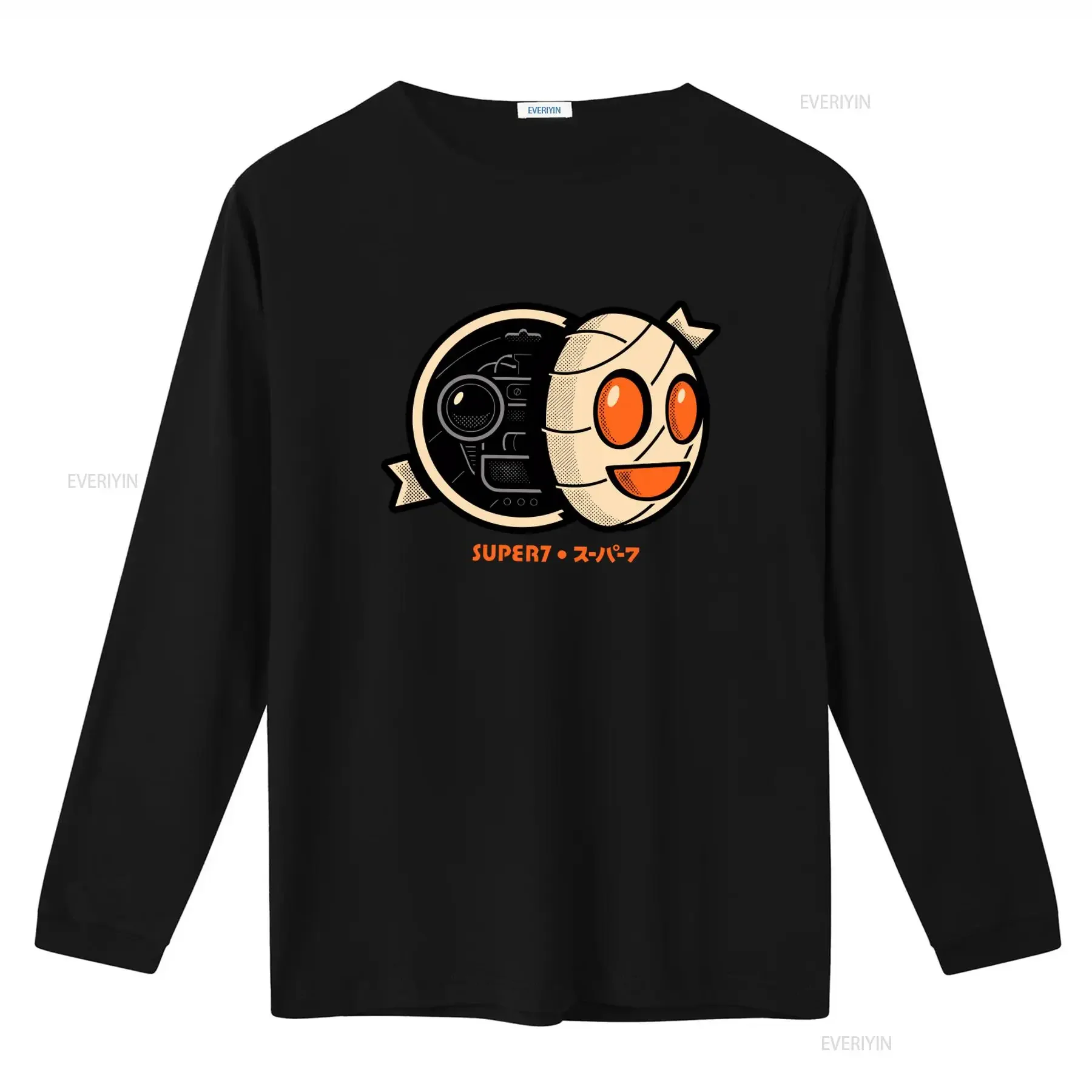 Super7 Men's Medium Black T Shirt with Mummy Boy Robot Face Cartoon Comic Print vintage Washed Soft Top For Everyday Wear