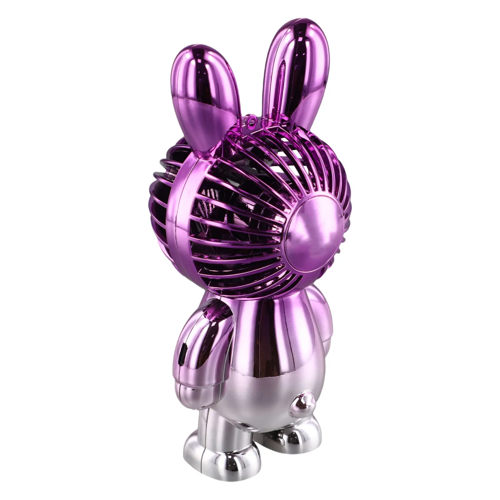 1 Set Fan Charging Cable Electroplating Handheld Fan Little Rabbit Gradient Color Purple Gradient High Quality