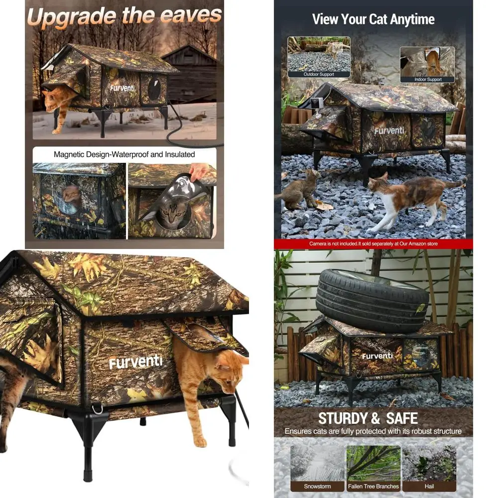 

Устойчивый к атмосферным воздействиям изолированный уличный кошачий домик для сарайков с эвакуационной дверью и водонепроницаемым карнизом