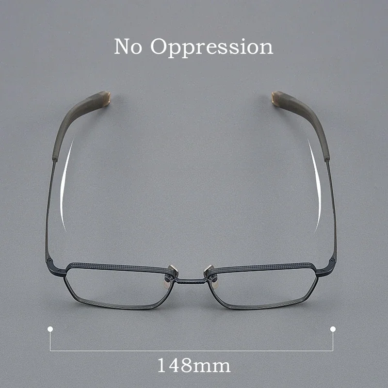 OLLYMURS 新ビジネスシンプルな近視メガネレトロスクエア高級純チタン光学処方眼鏡フレーム男性眼鏡