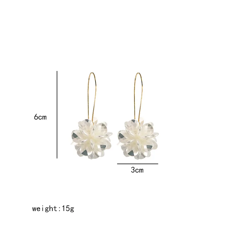 Fashion Elegant Women Girls Exaggerated Flower Ball Earrings Korean Style Lady High-end Blossoms Party Wedding Ear Rings Jewelry