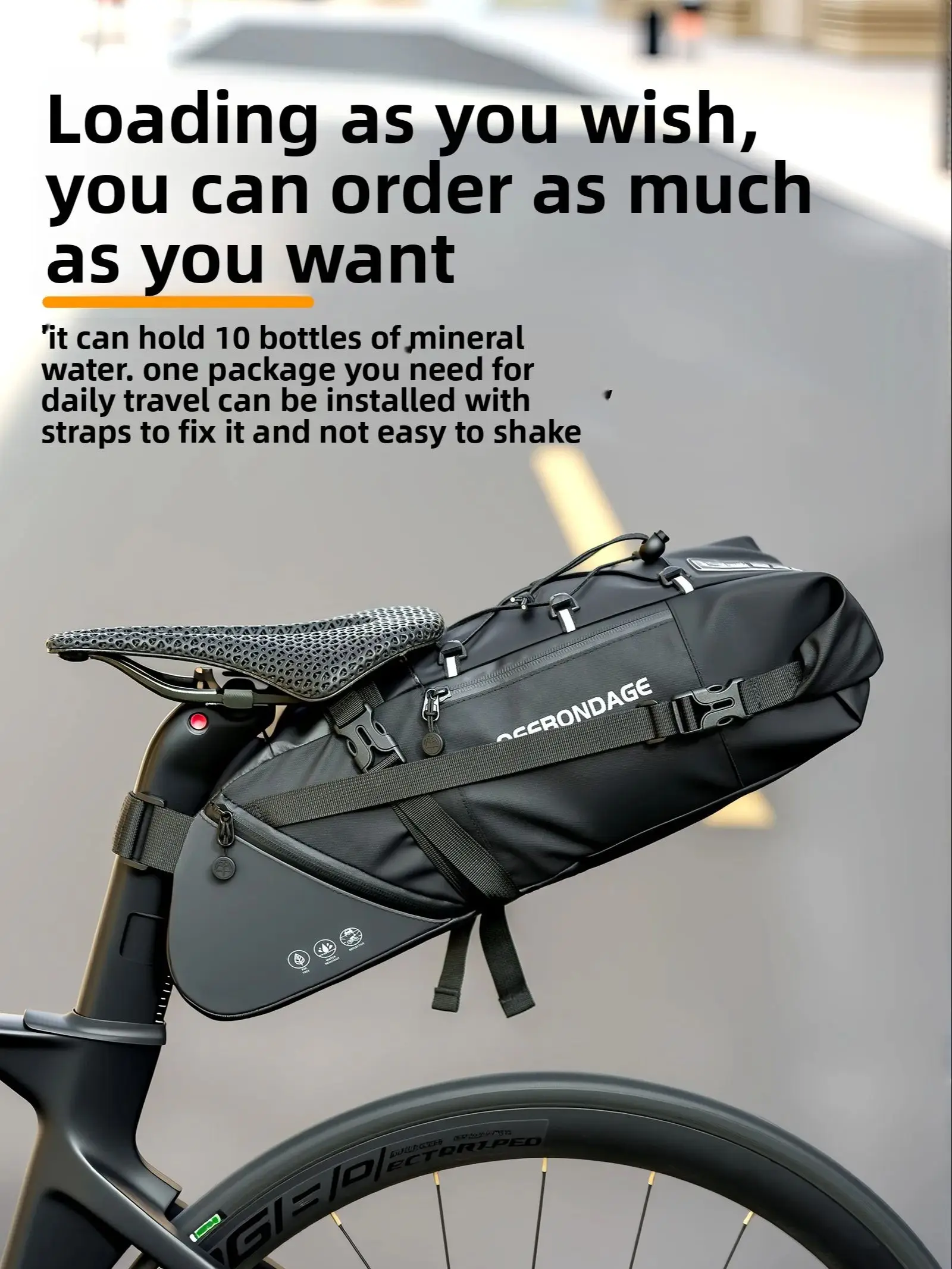 AliExpress OFFBONDAGE Bicycle Saddlebag Waterproof 15L Large Capacity Bike Bag Cycling Tail Bag MTB Foldable Rear Bag Bike Road Luggage