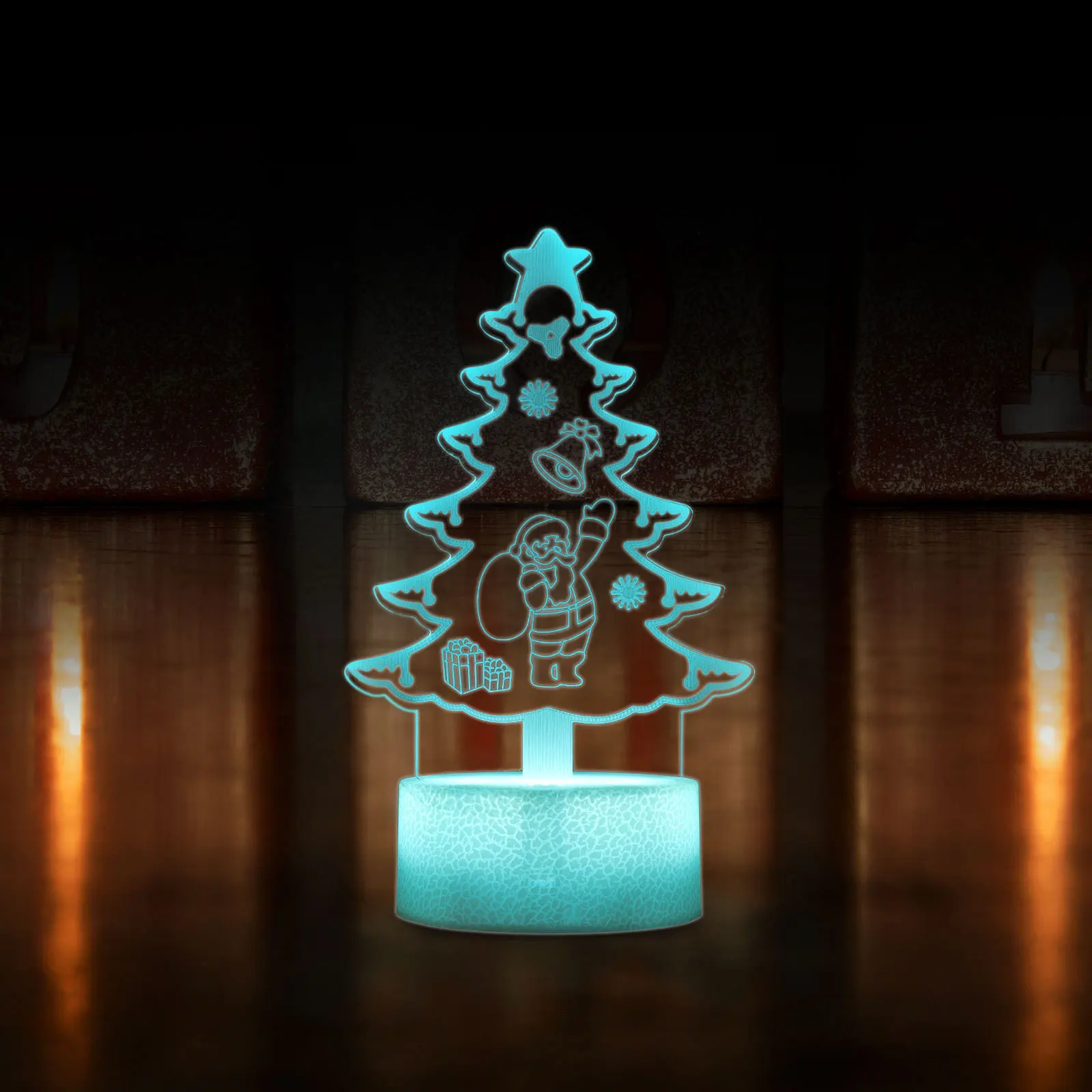 1 قطعة عيد الميلاد LED ضوء الليل أباجورة تصميم رائع نسيج واقعي احتفالي ليلة ضوء عيد الميلاد مصباح