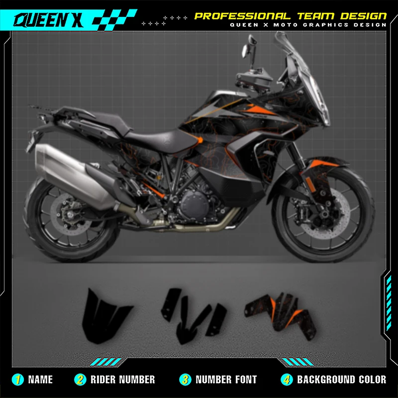

Queen X MOTOR For KTM 2021 2022 2023 ADV 1290 R S Full Set Motorcycle Graphics Decals Stickers Kits 005