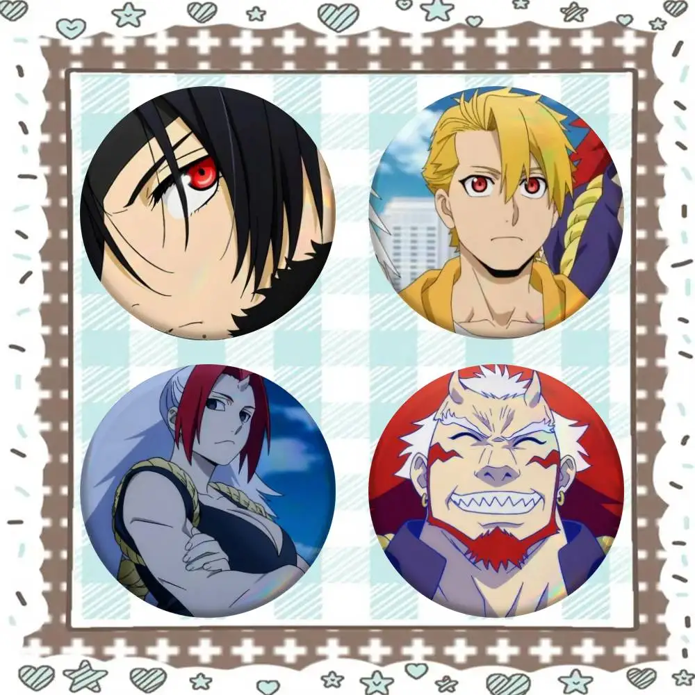 New Anime Daemons Of The Shadow Realm Badge Tinplate Meme Round Brooch For Hat Bag Creative Lapel Jewelry Accessories Gifts