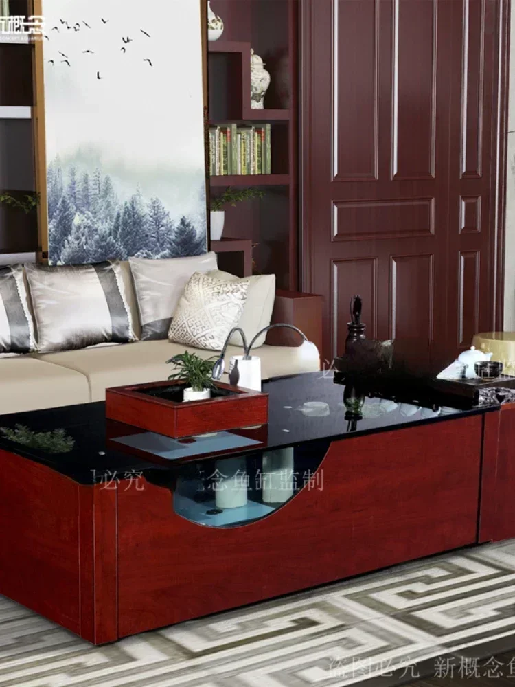 Glass Coffee Table Living Room Home Creative Simple Change Water Rectangular Coffee Table Fish Tank Aquarium