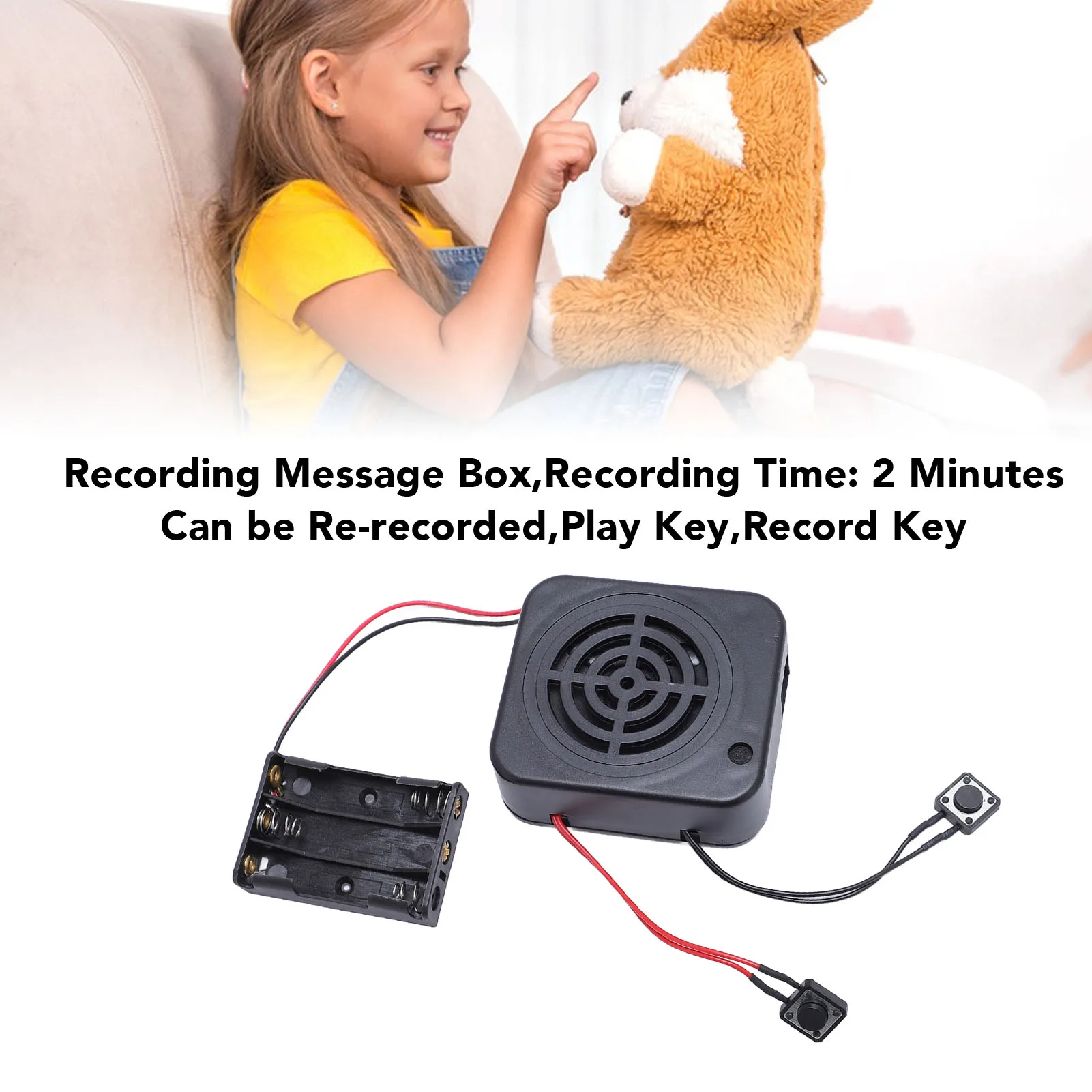 Voice Sound Recorder Module  Playback Once 4 Minutes DIY Clear Dynamic Re Recording Voice Recording Box for Gift Boxes