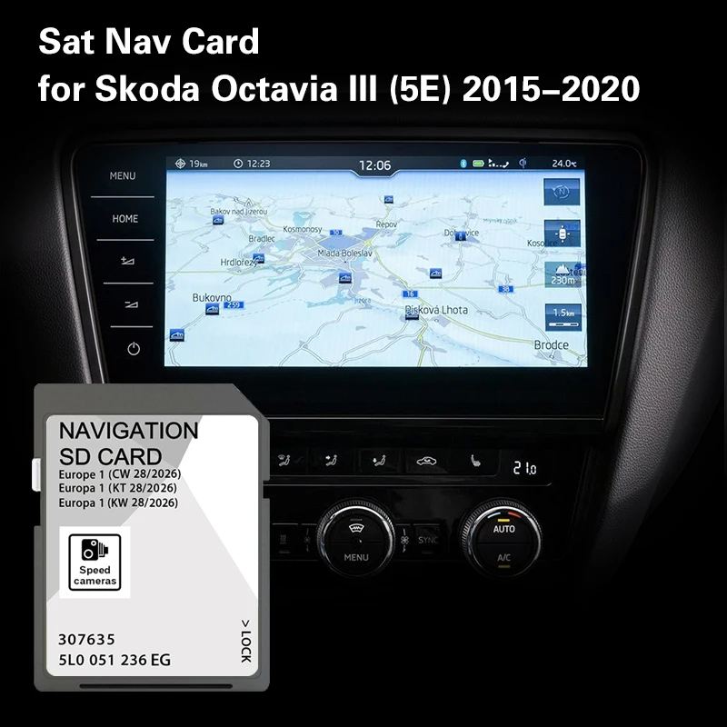 

Suitable for Skoda Octavia 2015-2020 Sat Gps Nav 32GB SD Map Card Cover Belgium Belarus Bosnia Bulgaria Canary Islands