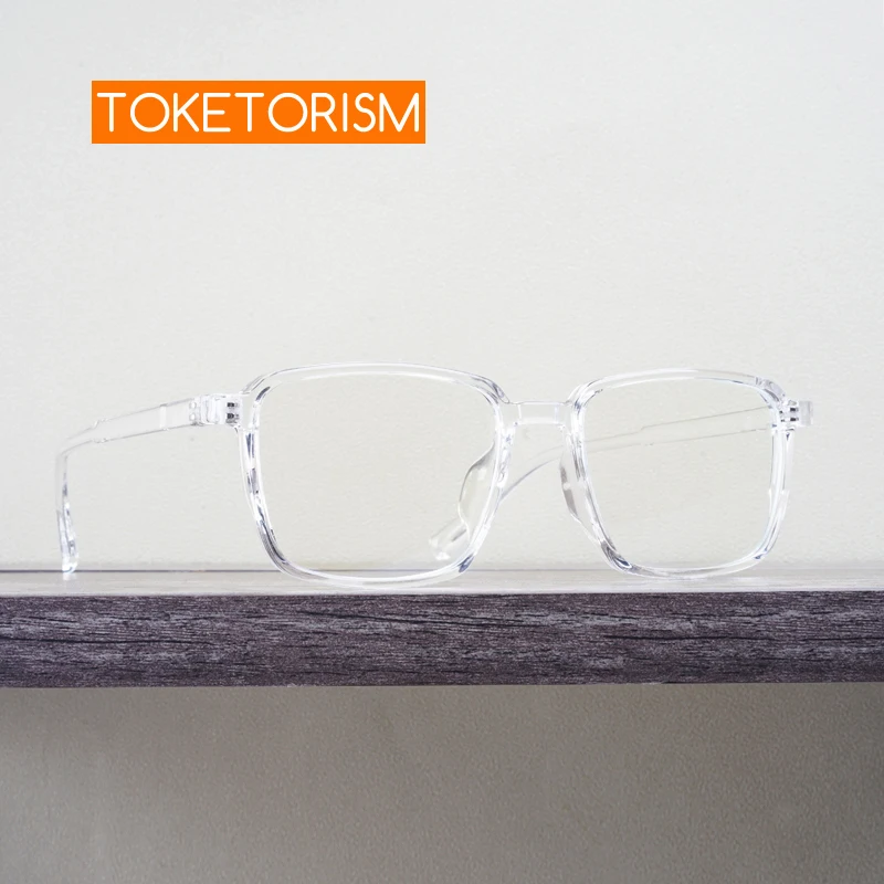 Toketorism Transparent Women's Eyeglasses Square Men's Anti Blue Lights Glasses Ultralight Eyewear 88601