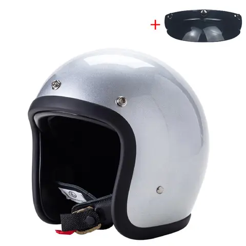 일본 한국 스타일 오픈 페이스 오토바이 헬멧 빈티지 500TX 유리 섬유 레트로 스쿠터 타고 3/4 제트 Casco Moto Capacete BLD
