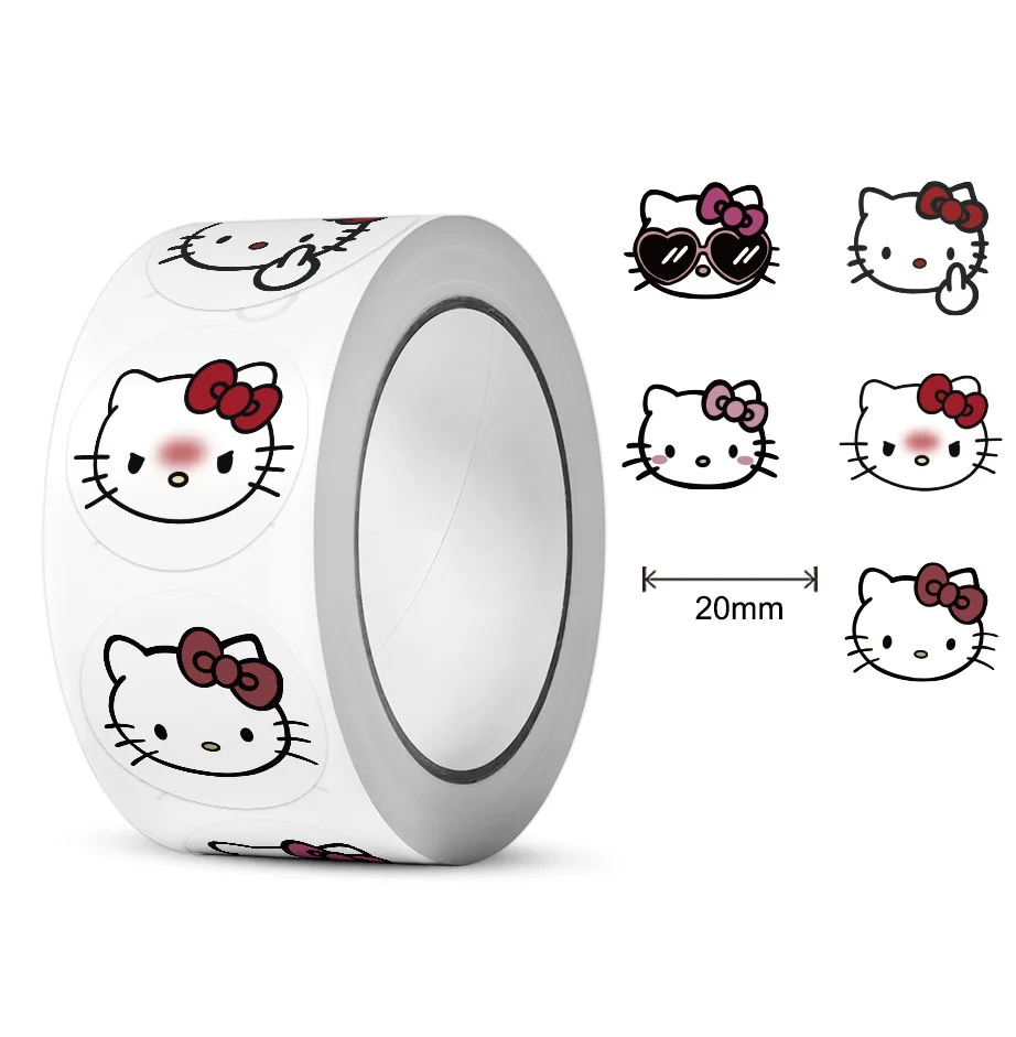 500 PCS/ม้วน Sanrio Hello Kitty Kuromi สติกเกอร์แล็ปท็อป Graffiti Decals ของเล่นเด็กสเก็ตบอร์ดกระเป๋าเดินทางตกแต่งสติกเกอร์การ์ตูนของขวัญ