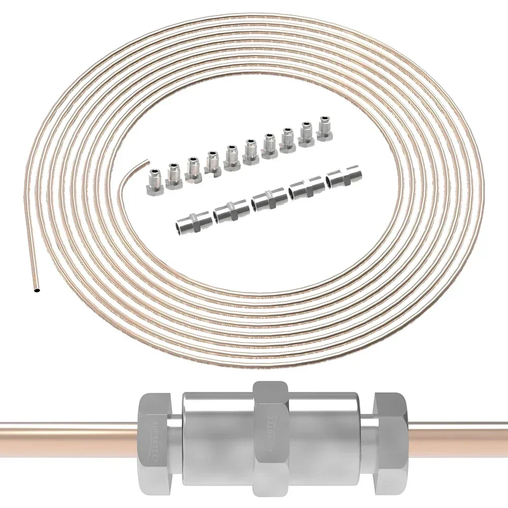 10m Brake Line Brake Pipe Steel 4.75 Mm & 10 Screw Connections & 5 Connectors Car Brake System Accessories