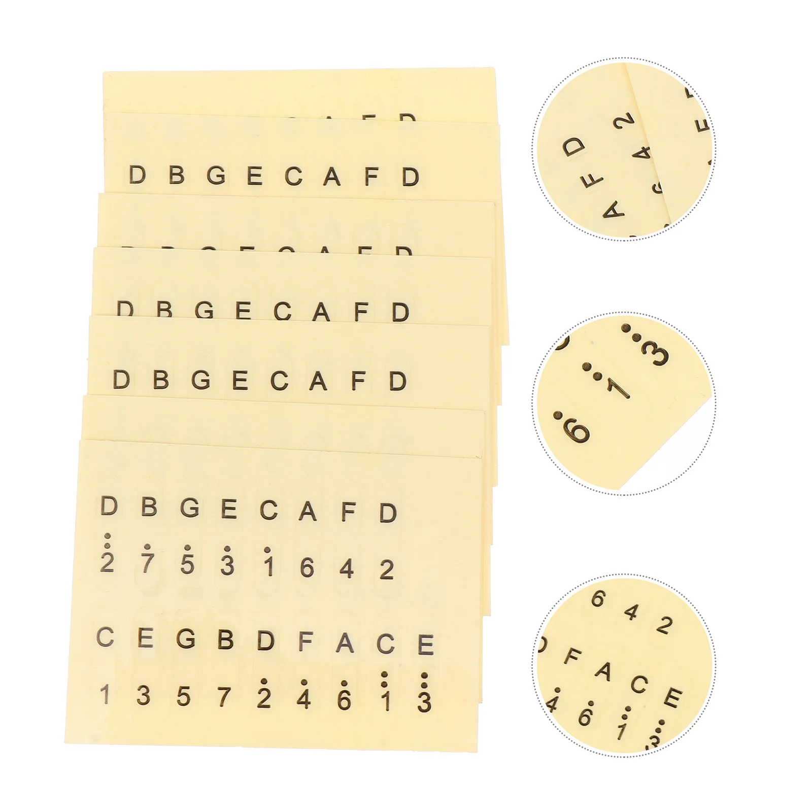 6Pcs Kalimba Scale Stickers Finger Instrument Decal for Starter Bright Appearance Easy to Master Durable and Safe