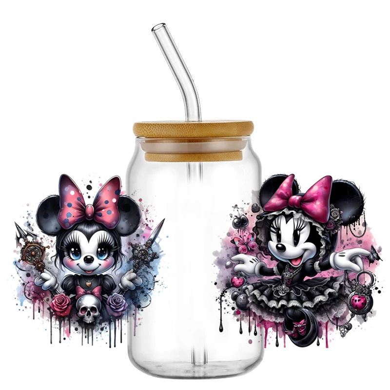 All Saints' Day Mickey Play tricks UV DTF Cup Wrap Transfer Waterproof Stickers Tumbler coffee cup decoration  16oz for cup