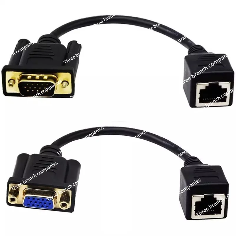 

Male female to RJ45 female adapter transmits VGA signal DB15 pin to network cable female extension cable through network cable