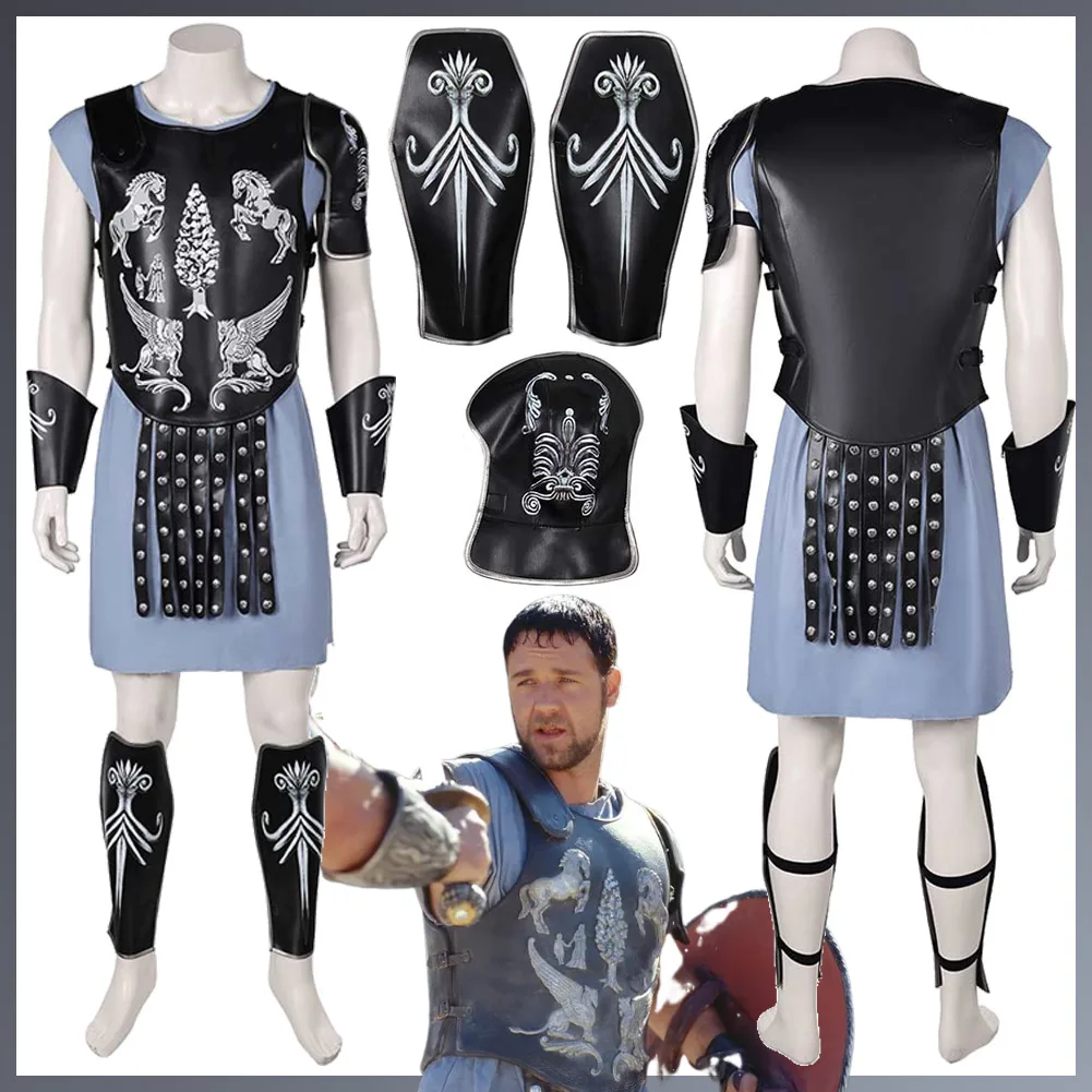 2024 Movie Gladiator Costume Disguise Marcus Acacius Cosplay Fantasy Battle Suits Clothing Adult Men Roleplay Fantasia Outfits