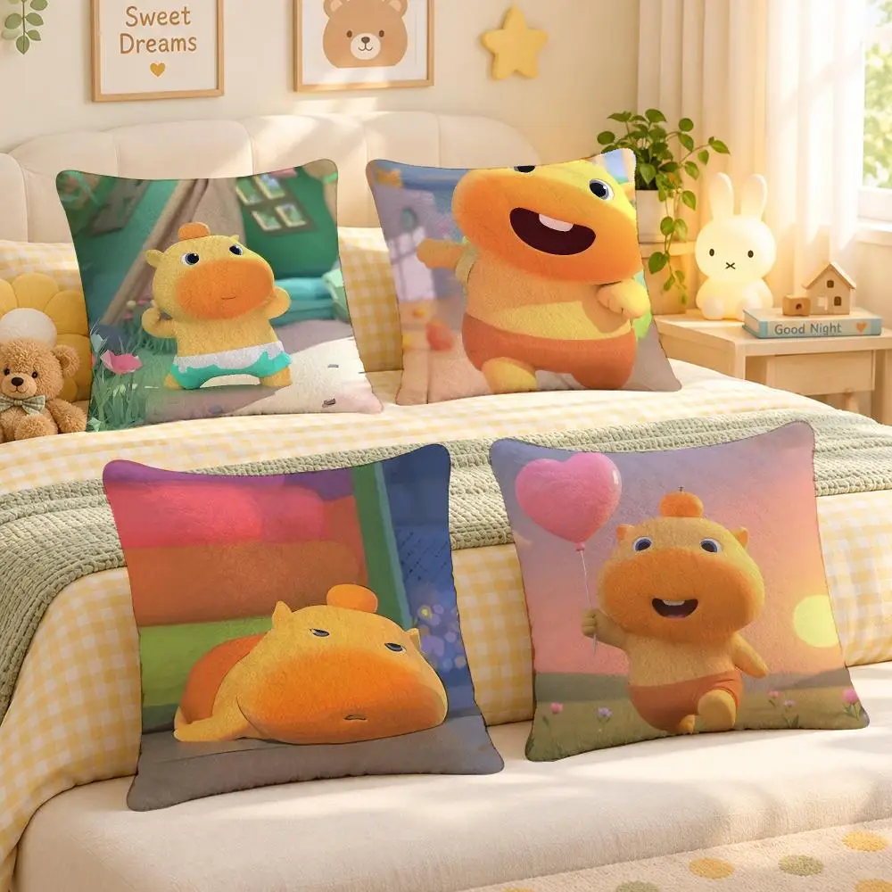 Character Capybara Lulu Cute Cushion Cover Personalized Soft Plush Pillow Living Room Home Sofa Bedroom Office Car Cushion