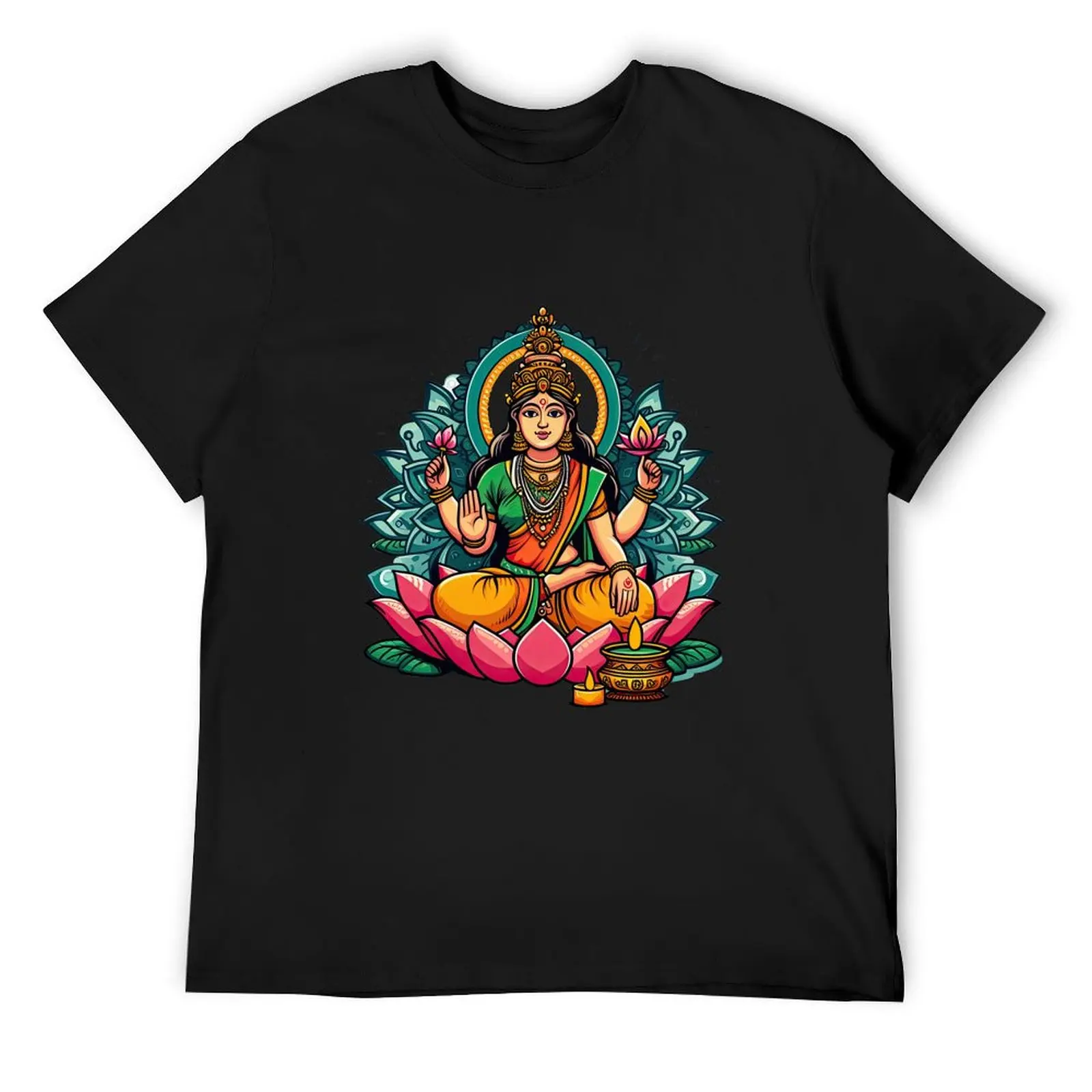 Goddess Laxmi on Lotus T-Shirt