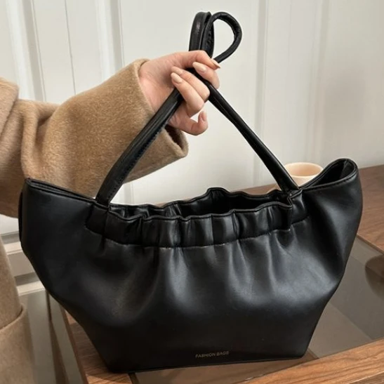 

Женская сумка из ПУ кожи, вместительная сумка через плечо для женщин, плиссированная, женская сумка на плечо, новинка 2026 года