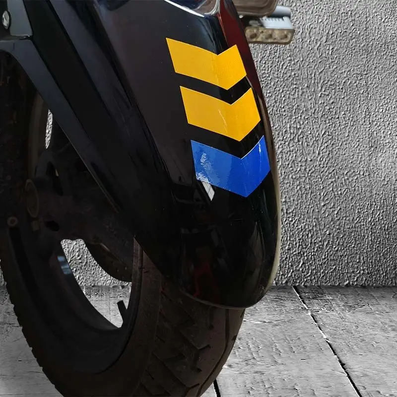 Yellow Blue Down Arrow Reflective Sticker Stripe Vinyl Decal Waterproof Motorcycle Car Racing Fender Decoration