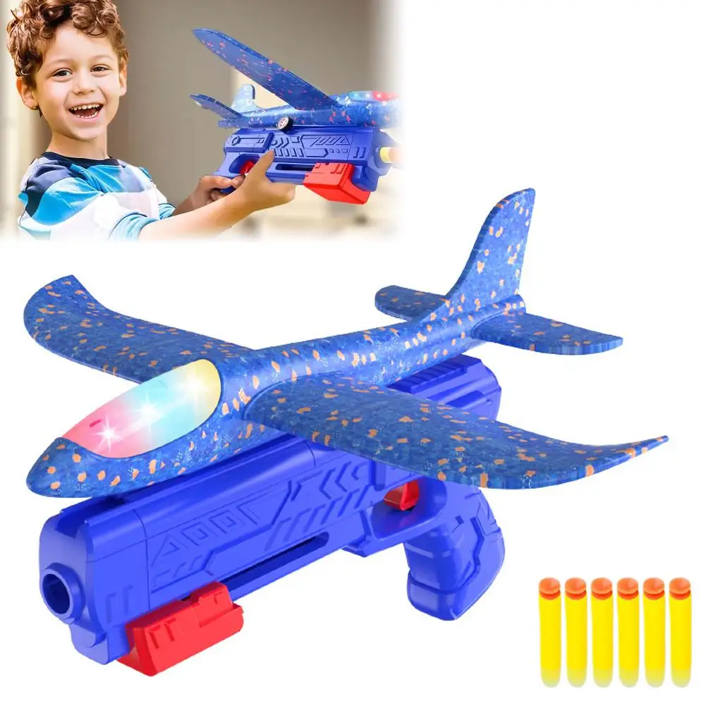야외 게임 어린이 글라이더 비행 던지기 폼 비행기 슈팅 건, 캐터펄트 비행기 발사기 장난감, 어린이용 슈팅 장난감