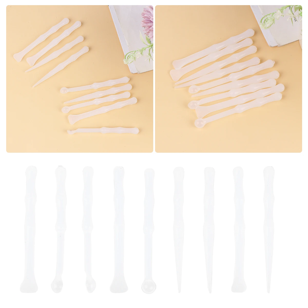 

9 Pcs Silicone Stirring Rod Color Modulation Mixing Spoons Stick Jewelry Making Tool Epoxy Glue Stirrers