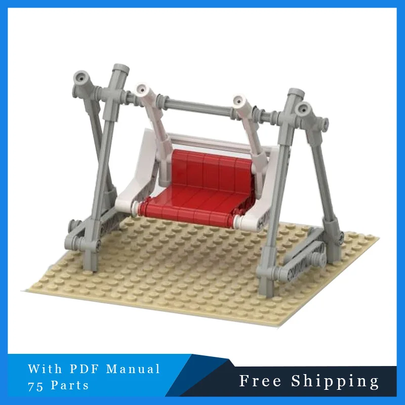 

75-детали, здание с видом на улицу, качели, модульный строительный блок, кирпичи, модель, детская головоломка, сборка «сделай сам», подарки на Рождество и день рождения